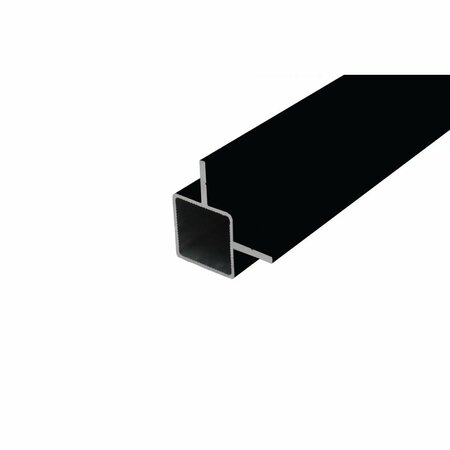EZTUBE Extrusion for 1/2in Flush Panel  Black, 84in L x 1in W x 1in H, QR Both Ends 100-191 BK QR 7